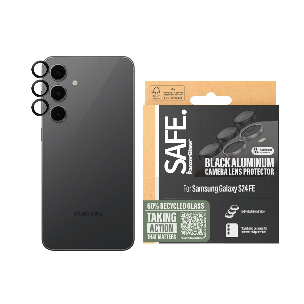 SAFE. by PanzerGlass® Camera Lens Protector Black Samsung Galaxy S24 FE